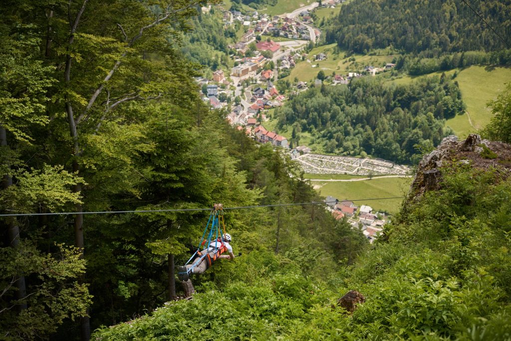 An adrenaline experience high above Črna na Koroškem with stunning views.