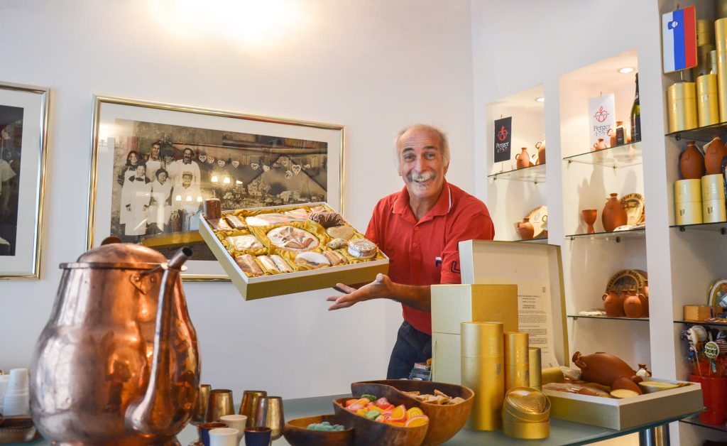 Hrabroslav Perger presents a rich range of products to visitors – from gingerbread, honey-dough products, and candies to candle-making masterpieces.