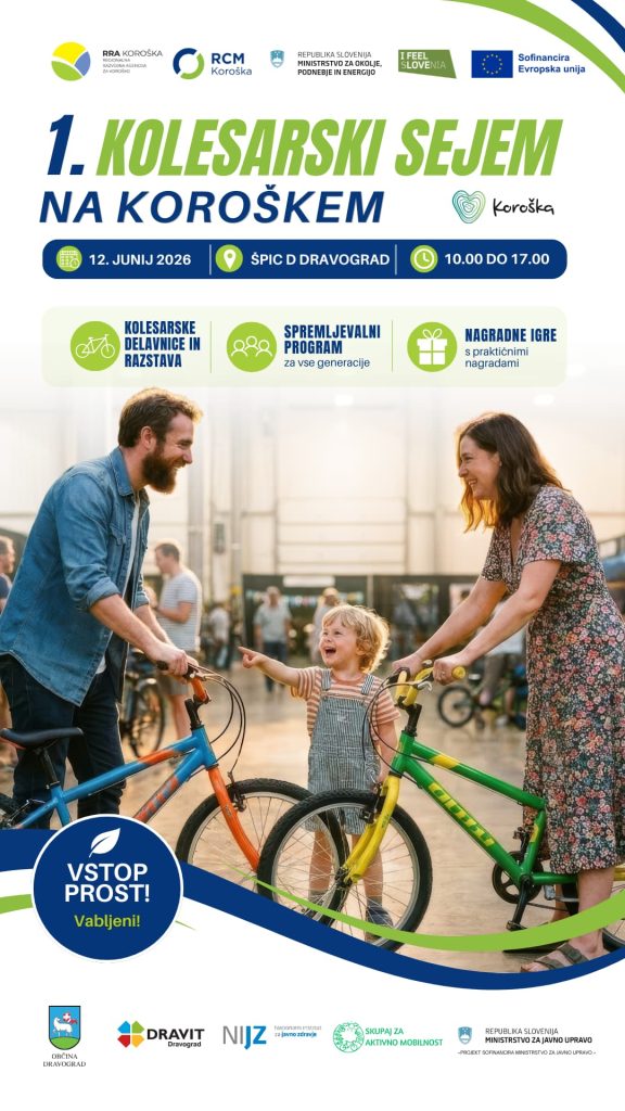 Promotional graphic for the 1st Cycling Fair in Koroška. 