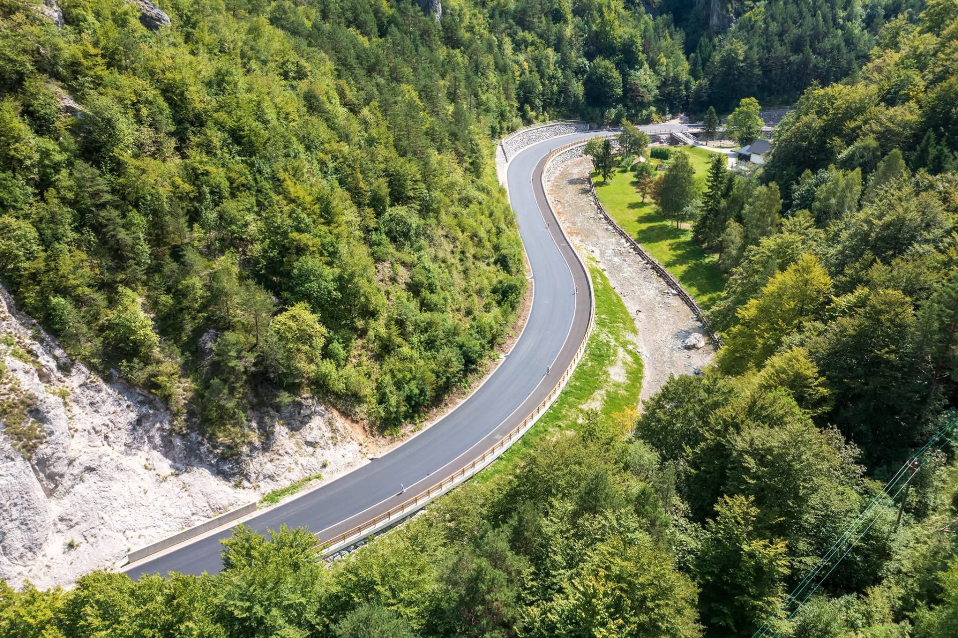 Cycling through the Meža Valley.