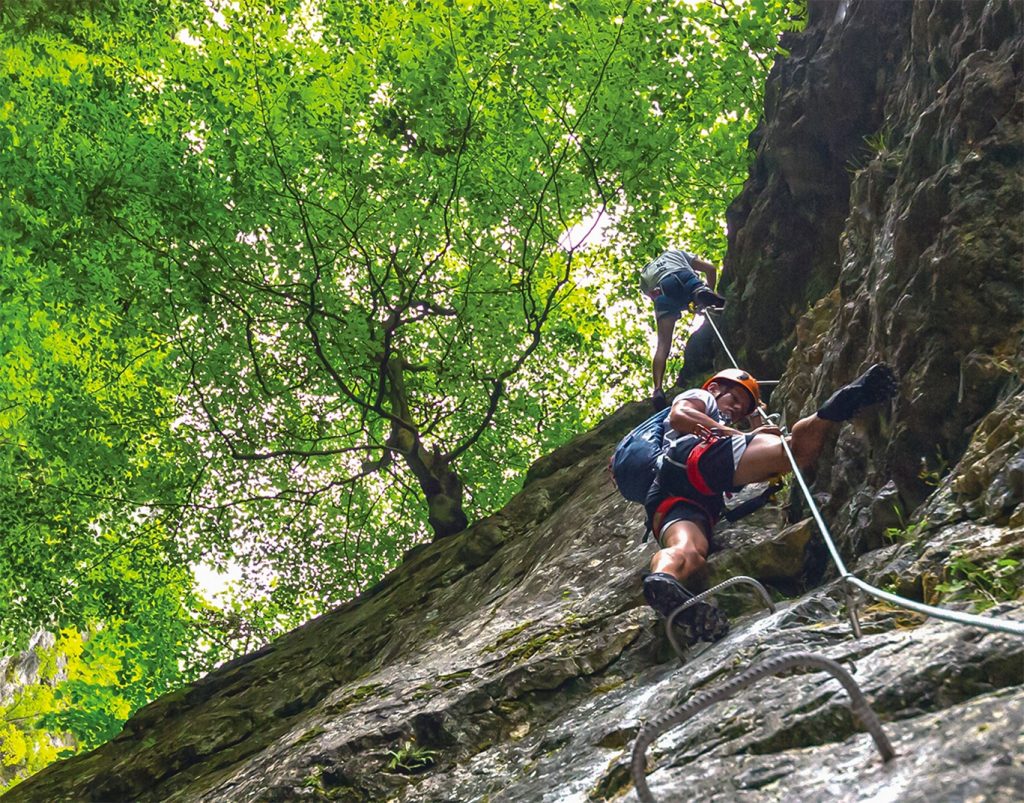 The final metres of the climb.