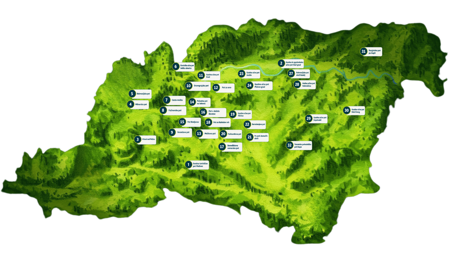 Explore Koroška's themed trails, offering diverse themes and varied routes.
